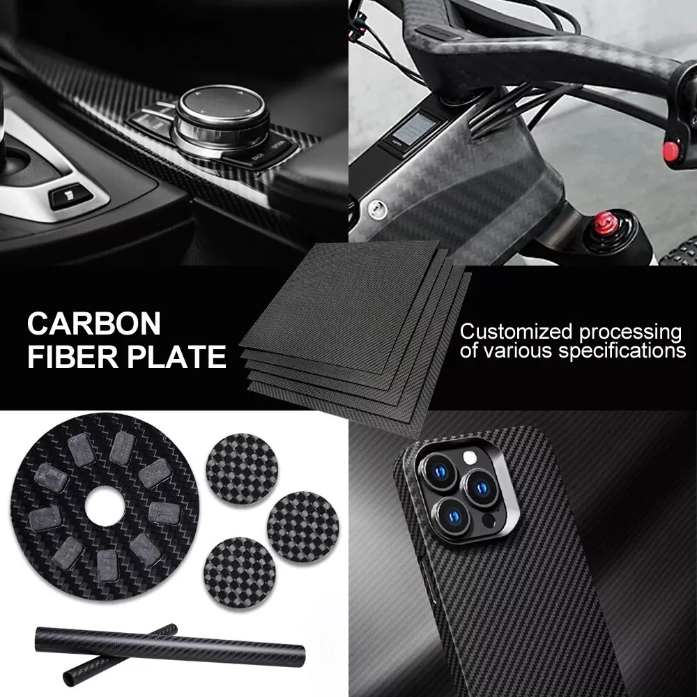 0.5-5MM 400X400 MM 3K Plain Matte Glossy Carbon Plate Panel Sheets High Composite Hardness Material Anti-UV Carbon Fiber Board
