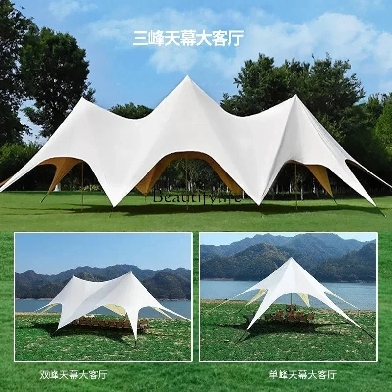 05 FG17Camp Suitable Three Peaks Canopy Tent Outdoor Camping Single Peaks Cloud Dome