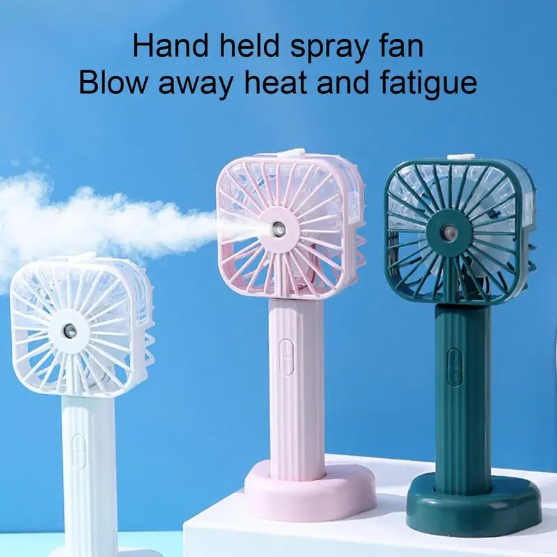 

Portable Fan With Mist 500mAh Portable USB Mini Handheld Fan Desktop Cold Air Humidification Pocket Desk Fan With 3 Speeds Small