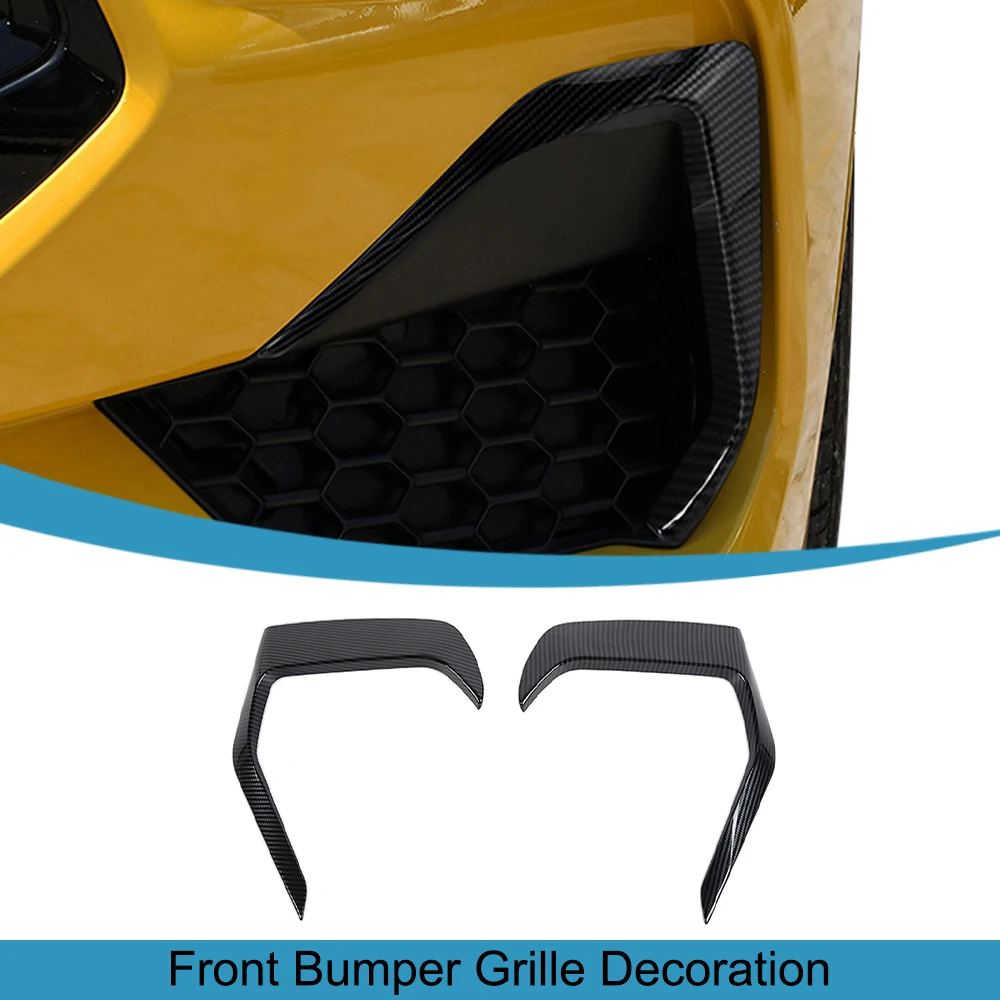 

Car Front Bumper Grille Decoration Frame Cover Trim for Ford Mustang 2024 2025 Up Carbon Fiber Exterior Mouldings Accessories