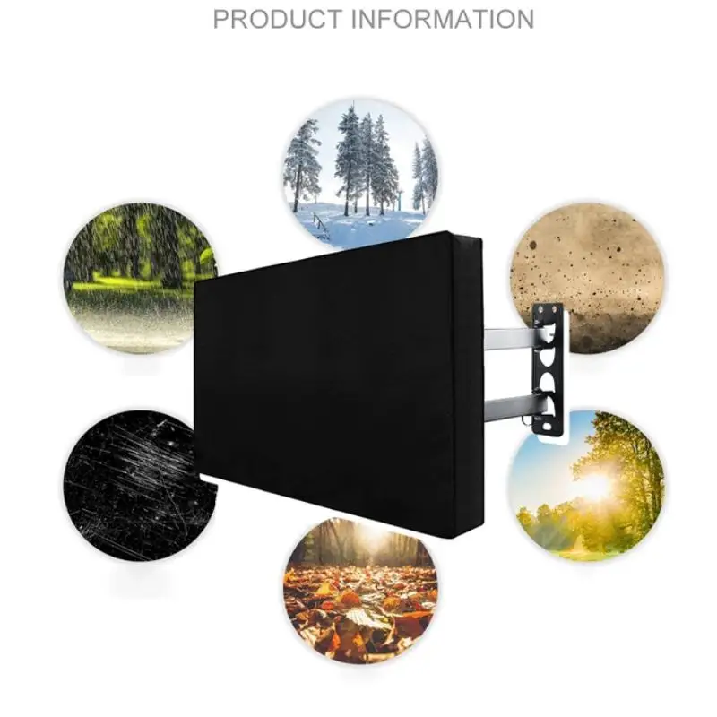 Outdoor TV Screen Dust Cover Black LCD Television Set Water Dust Resistant Protect Bag 24