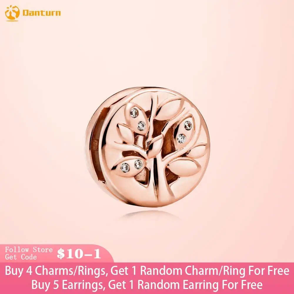 

Danturn New 925 Sterling Silver Beads Sparkling Family Tree Clip Charm fit Snake Chain Bracelets Women Jewelry DIY Making