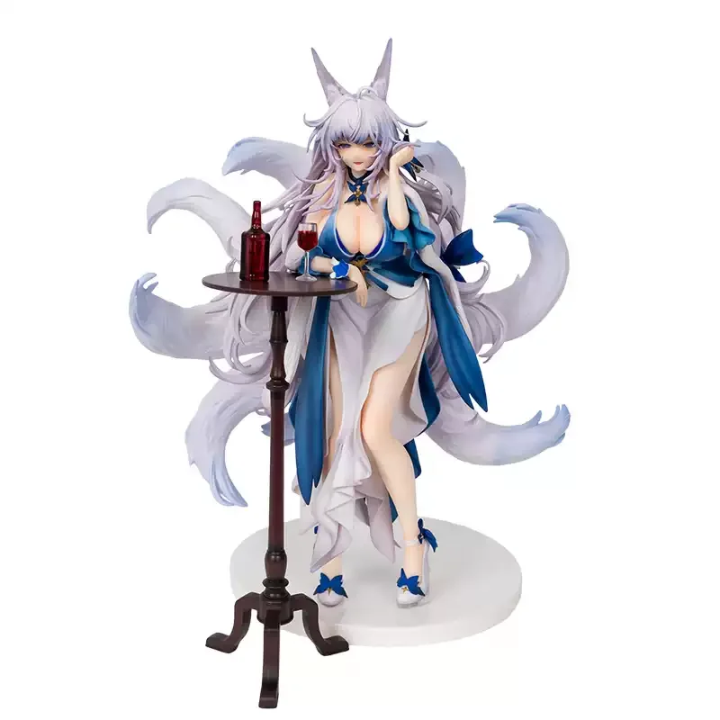 28.5cm azur lane shinonome tsukuyomi juya figura de ação pvc estatueta vestido besta orelha jogo modelo desktop ornamento menino brinquedos presentes