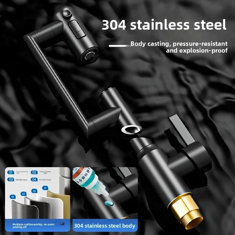 Digital Display Bathroom Basin Faucet 360 Rotation Multifunction Stream Sprayer Hot Cold Water Mixer Sink  Bathroom Kitchen Tap
