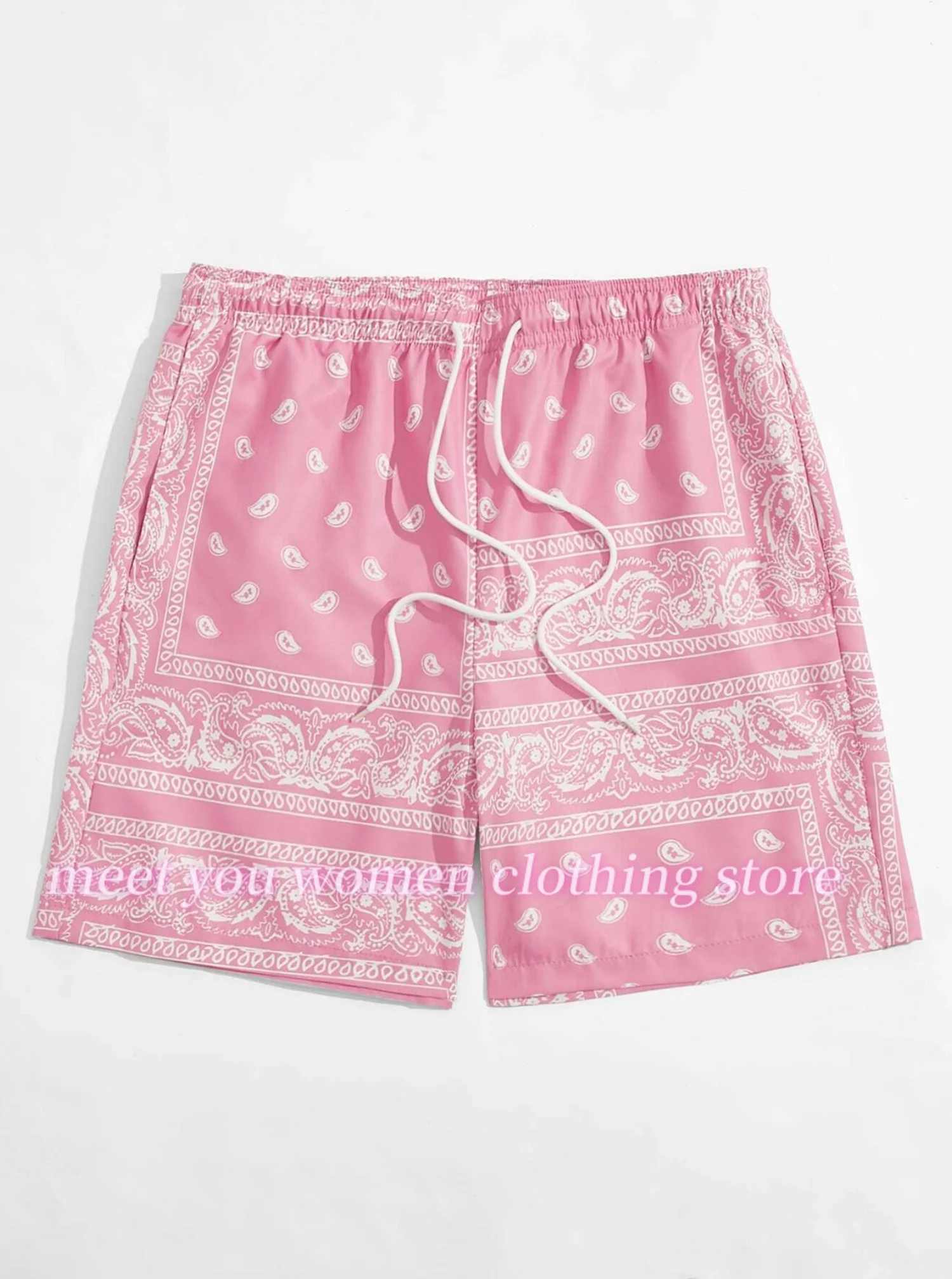 2025 Summer Hawaii Women's Oversized Sport Shorts Summer Casual Drawstring Waist Shorts Outdoor Men's Running Sportwear Shorts