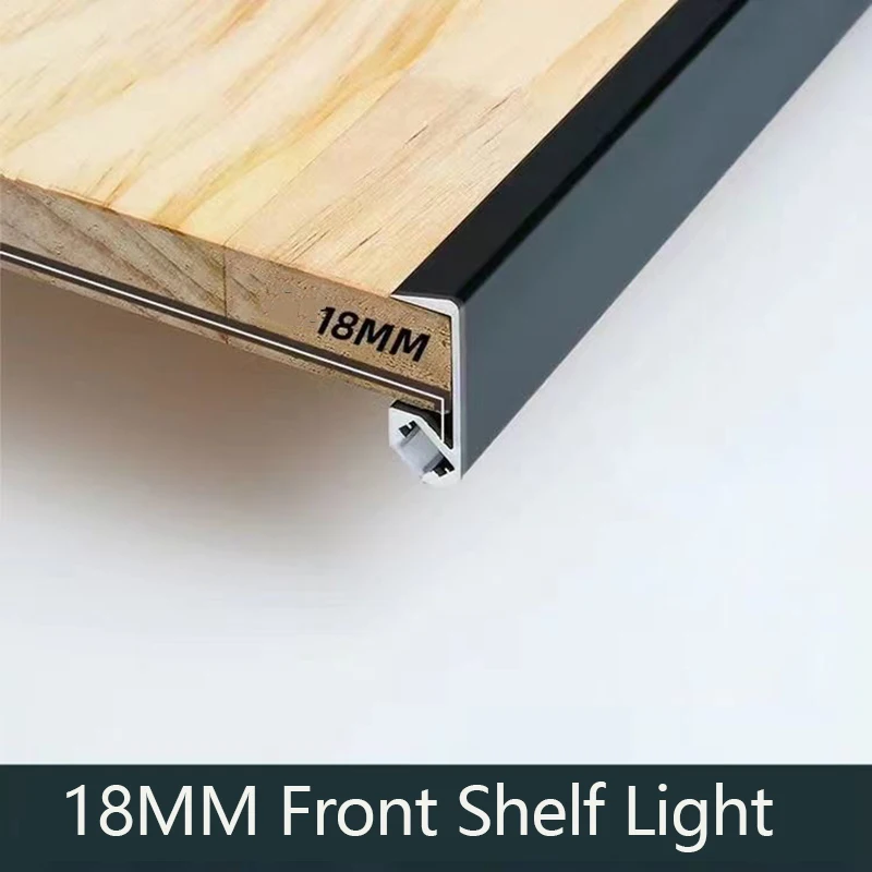Recessed Aluminium Profile Shelf With Backlight Bar Cabinet Hidden Lighting 45 Degree Aluminum Strip Closet Clip Bar Lights