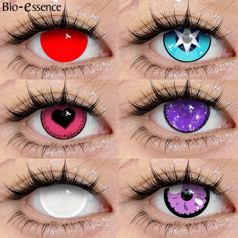 Bio-essence 1 Paar Halloween Cosplay Kontaktlinsen Ai Rubi Ruby Akuamarin Kana Cosplay Rosa Linsen Lila Anime-Linsen