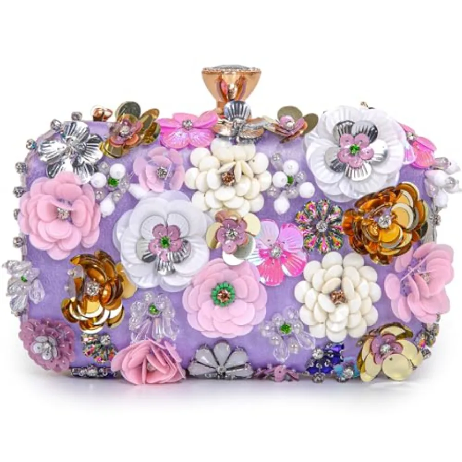 

Women Clutches Flower Evening Handbag Chain Strap Shoulder Bag handbag Wedding bag purse