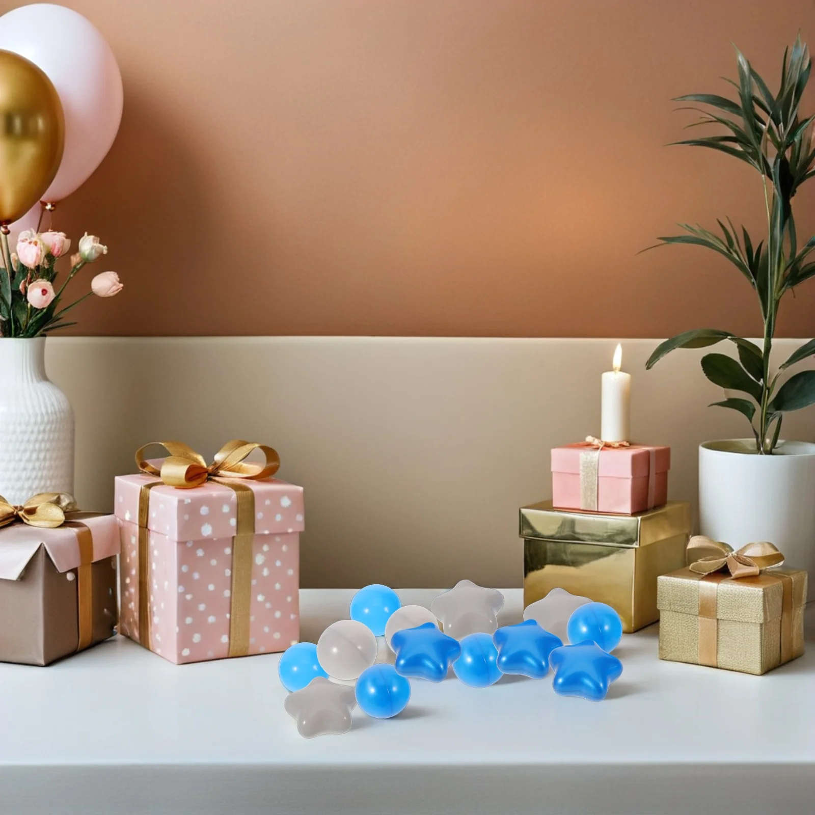 100 pçs bolas do oceano das crianças 2 "estrela forma redonda à prova de esmagamento bola de plástico pit para crianças cercadinho jogar tenda festa de aniversário favores