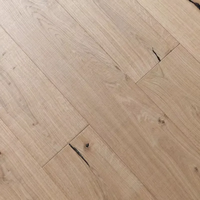 European Oak Three Layer Engineered Wood Float Flooring Click Exterior Use Warm Brown Brushed Finish Durable Hardwood