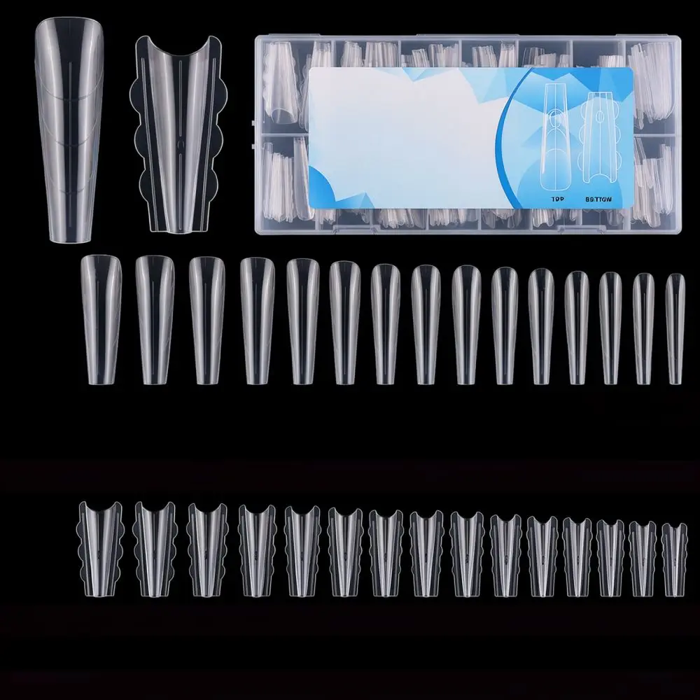 Quick Building Dual Forms Nail Extension Tips Transparent Poly Gel Molds Manicure Accessories For Professional Art