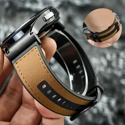 20mm Quick Fit Leather Band for Samsung Galaxy Watch 7 6 5 4 40 44mm Watch 5Pro 45 for 6/4 Classic 43 47mm 42 46mm No Gaps Strap