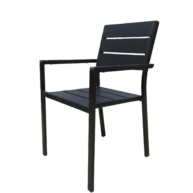 Anti-corrosive plastic wood tables and chairs, outdoor modern simple water retaining courtyard, open-air balcony, villa terrace