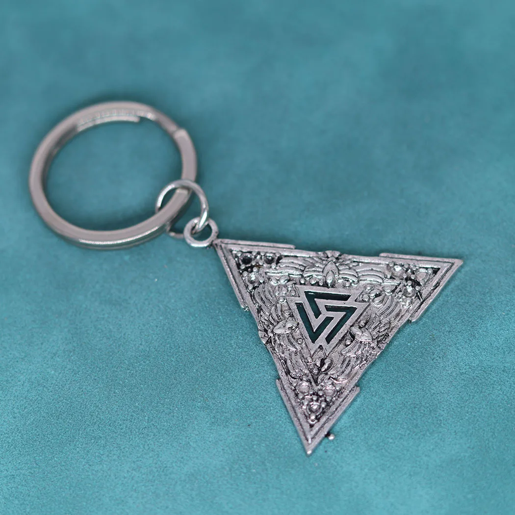 

Valknut Pendant Keychain Scandinavian Ravens Ornament Sterling Viking Valknut Symbol Jewelry Scandinavian Mythology Key Chains