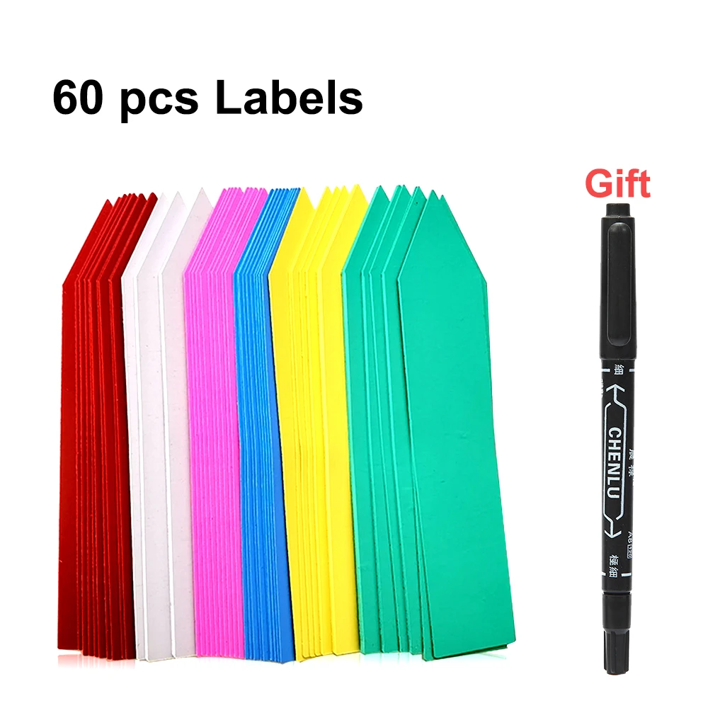 60Pcs 10CM Plant Labels Garden Sign Waterproof Nursery Plaques For Plants Tags Markers Plastic Labels For Plants Identifier
