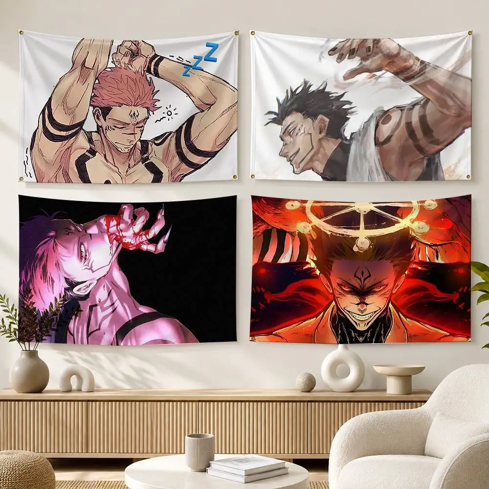 R-Ryomen S-Sukuna JJK GOJI  Flags Wall Hanging Background Art Banner for Bedroom Home Outdoor Decor