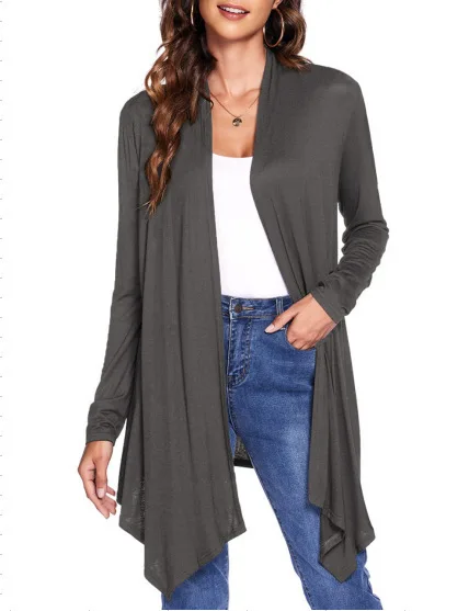 2026 Autumn Winter New Arrival Solid Color Long Coat Printed Casual Fashion Women Cardigan Multi-color Long Sleeve Casual Outerw