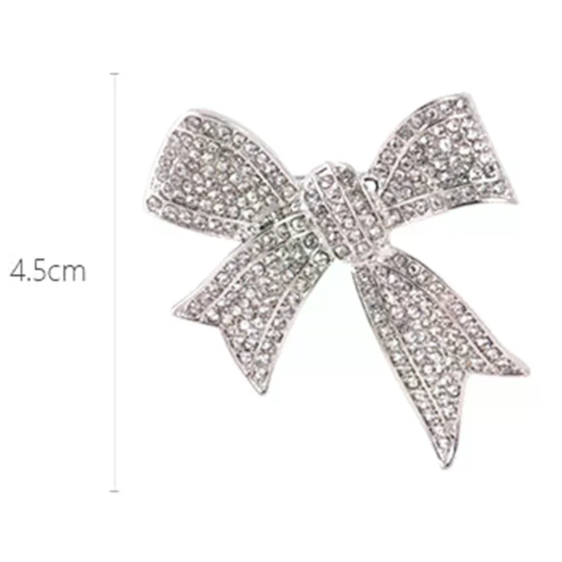 حجر الراين القوس دبابيس للنساء Bowknot بروش دبوس خمر مجوهرات الأزياء والاكسسوارات دعوى مكافحة الضوء الصدار #6