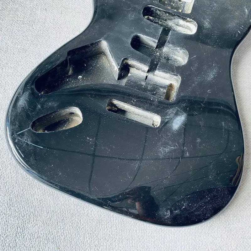 EB655 Left Hand ST Electric Guitar Black Color Custom Pickups+Bridges for ST Guitar Replace and DIY IN Solid Wood with Damages