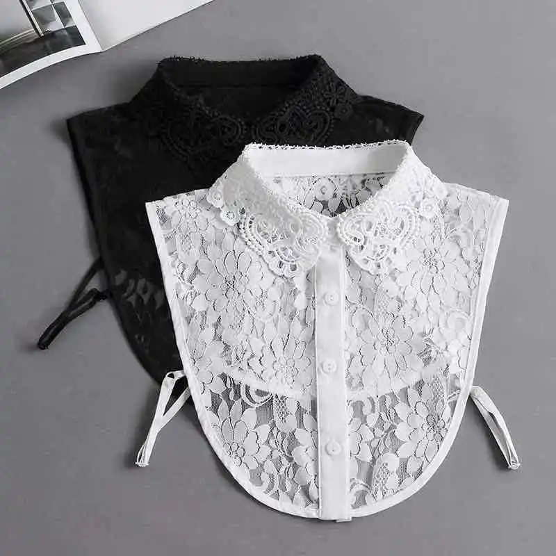 

New False Collar Woman with False Collar Spring and Winter Lace Breathable Casual Shirt False Collar Lace Collared Shirt