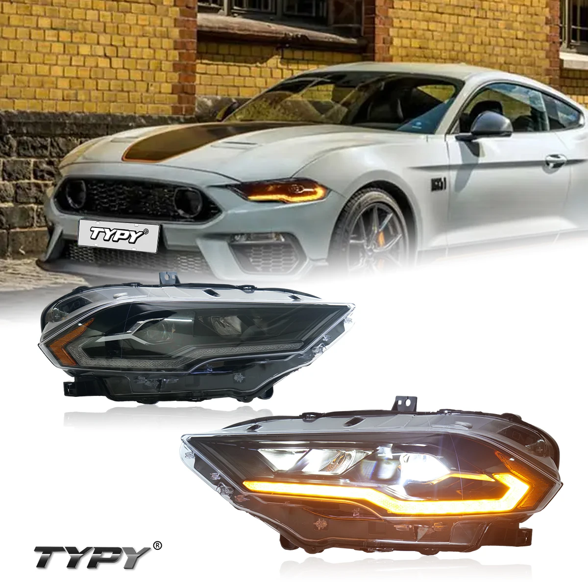 

TYPY Car light for All LED module upgrade modified new highlight headlight assembly for Ford Mustang 2018-2020