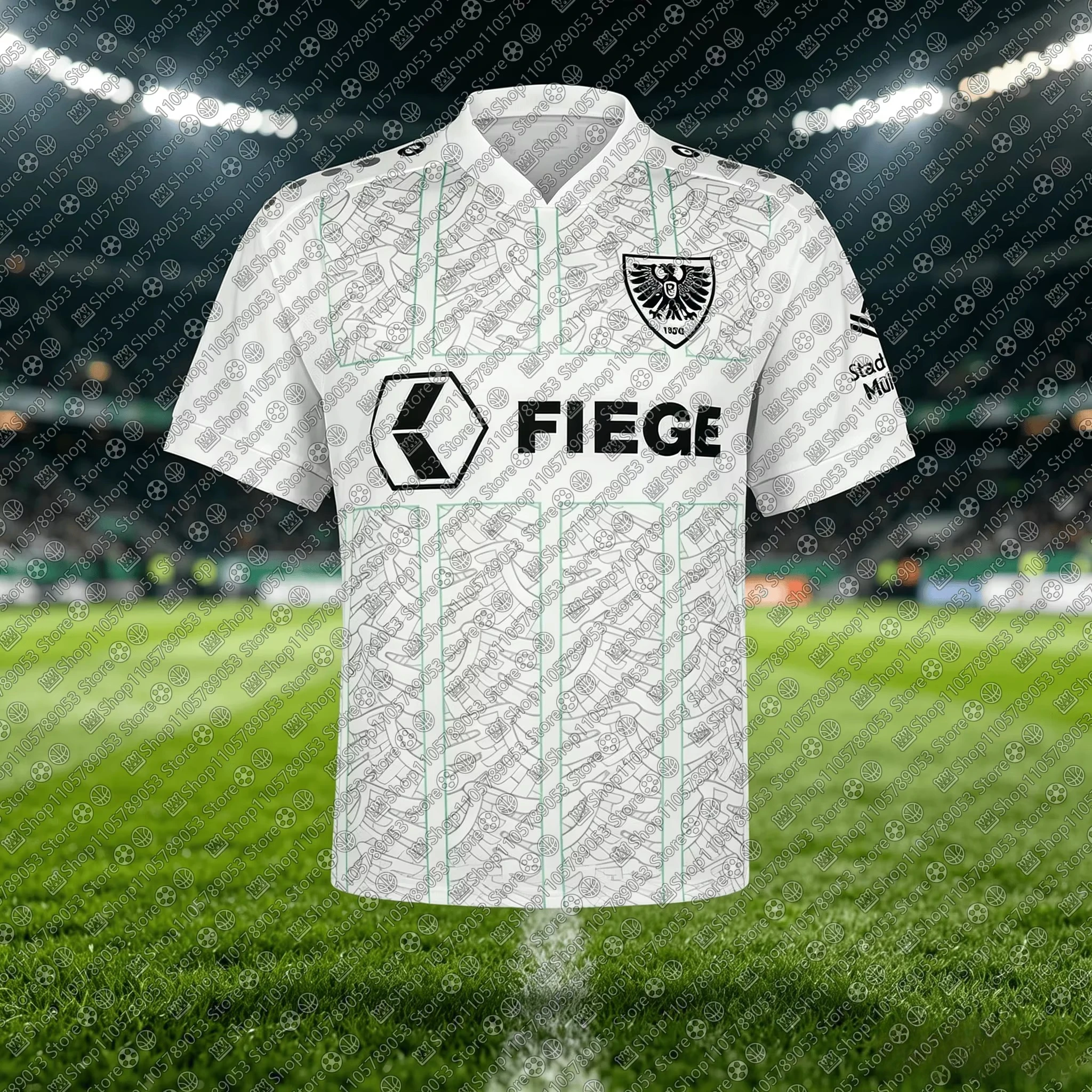 26-27 Mens G-Germany Adult Jersey Soccer Game Sport P-Preußen M-Münster Home Male Training Breathable Football Jersey