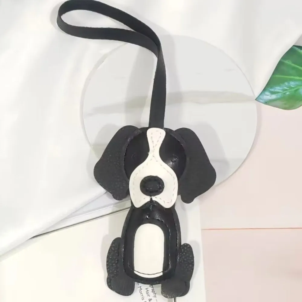 Portable Border Collie Charm Adjustable Strap Faux Leather Puppy Keychain Charm Lightweight Puppy Backpack Ornaments