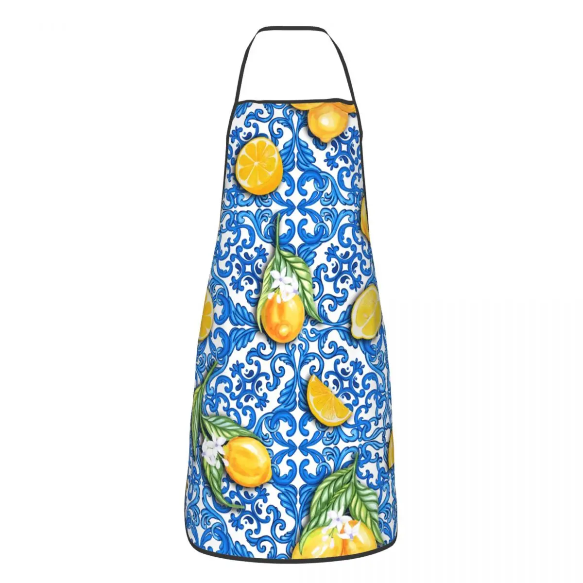 

Сицилийская плитка на заказ, летние фрукты, апельсины, лимоны, нагрудник, фартук унисекс, кухонный стол для шеф-повара, кухня для приготовления пищи, выпечки, живописи