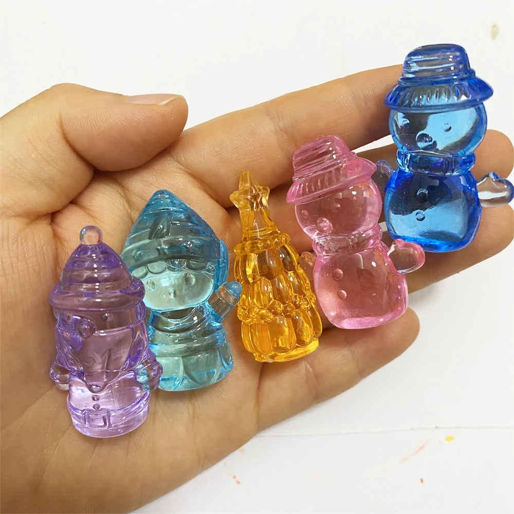 5 Pieces 41*32*16mm Acrylic Transparent Snowman Shape Game Pieces For Board Games Accessories