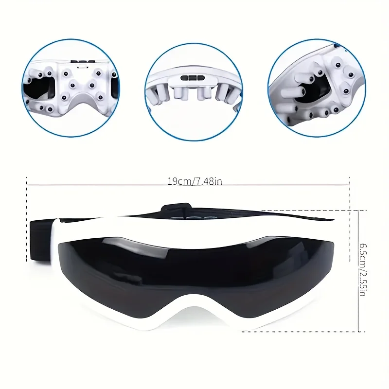 Alat Pijat Mata Elektrik Pintar: Akupunktur Simulasi dengan 3 Mode, Portabel untuk Lingkaran Hitam/Bengkak, Hadiah Ideal untuk Kantor/Perjalanan