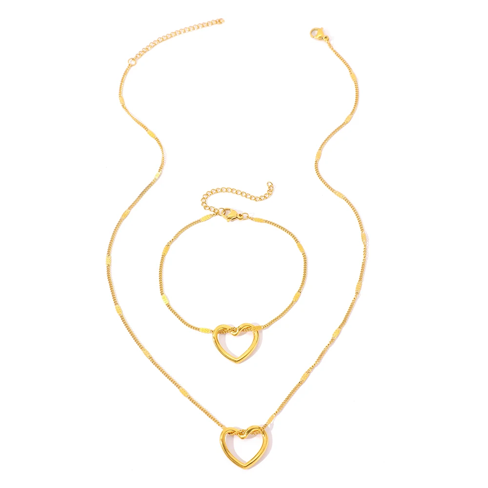 Stainless Steel Jewelry Set Novelty Twisted Heart Light Luxury High-end Sense Jewelry Set For Women Jewelry Anniversary 2024