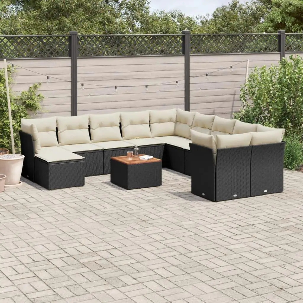 

Stylish Black Garden Sofa Set Outdoor Furniture Comfortable Cushions Modern Design Durable for Patio and Backyard