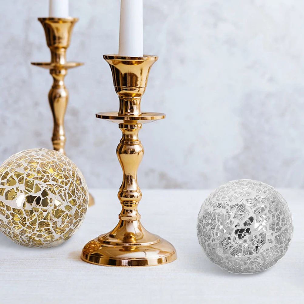 

2 Pcs Ball Decorative Spheres Mini Glass Balls for Home Foam Dining Room Table