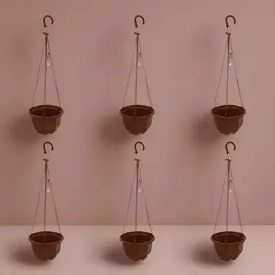 

6 Sets Decor Chlorophytum Pot Hanging Planters for Indoor Plants Red Plastic Small