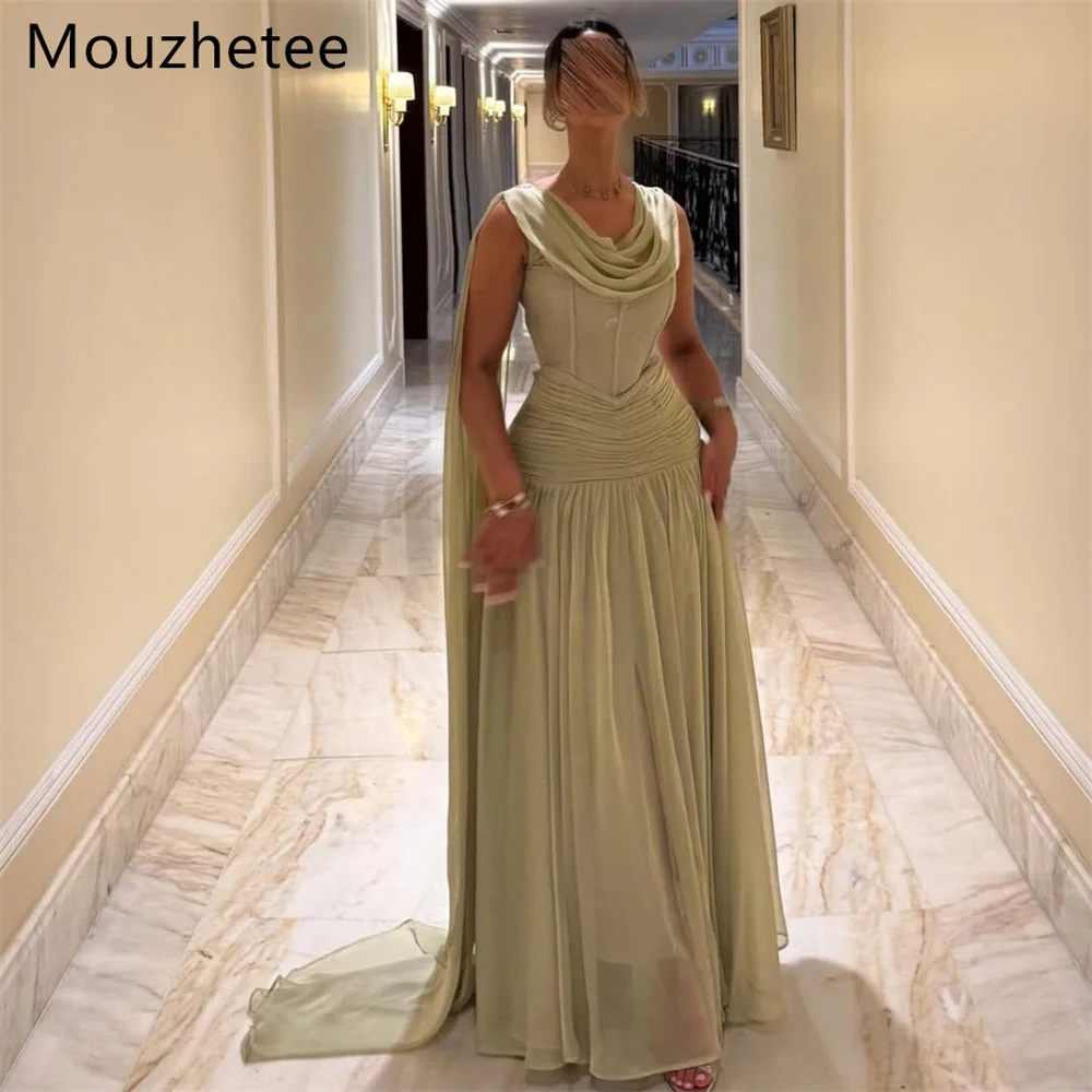 

Mouzhetee Elegant A-Line Lace Dresses Formal Party Gowns for Women Simple V-Neck Sleeveless Pleat Prom Gown Customize 2025
