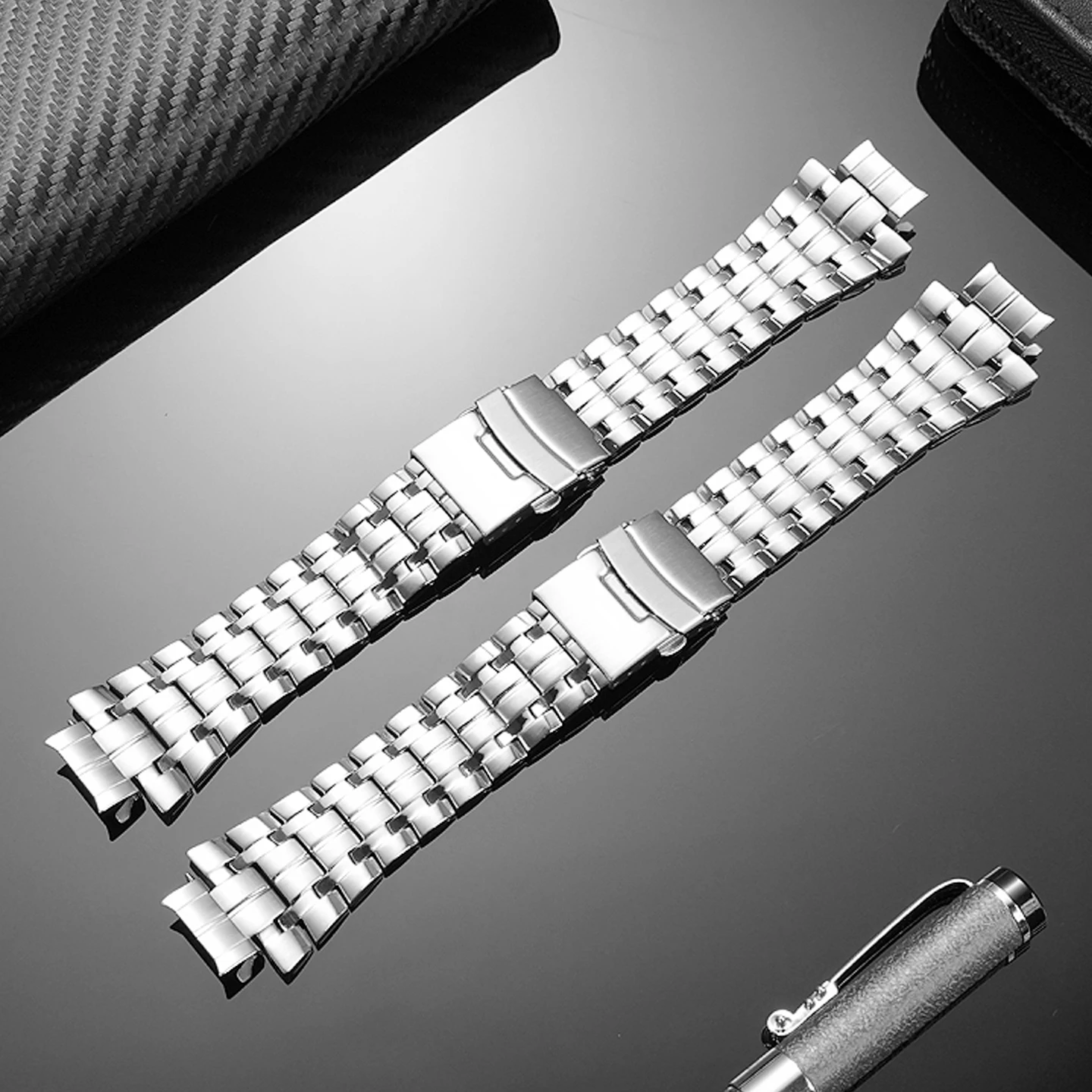 For Casio Edifice watch EF-540D-1A5 series 16mm convex mouth stainless steel strap men's watchband accessories curved wristband view 3