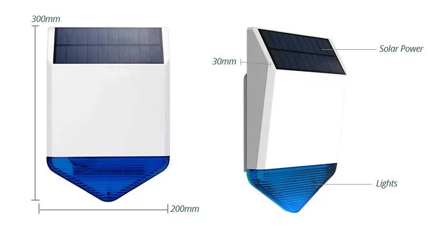 Outdoor Solar Siren Waterproof Wireless Siren With Burglar Alarm Flash Light For G95 G34 G60 Home Alarm System