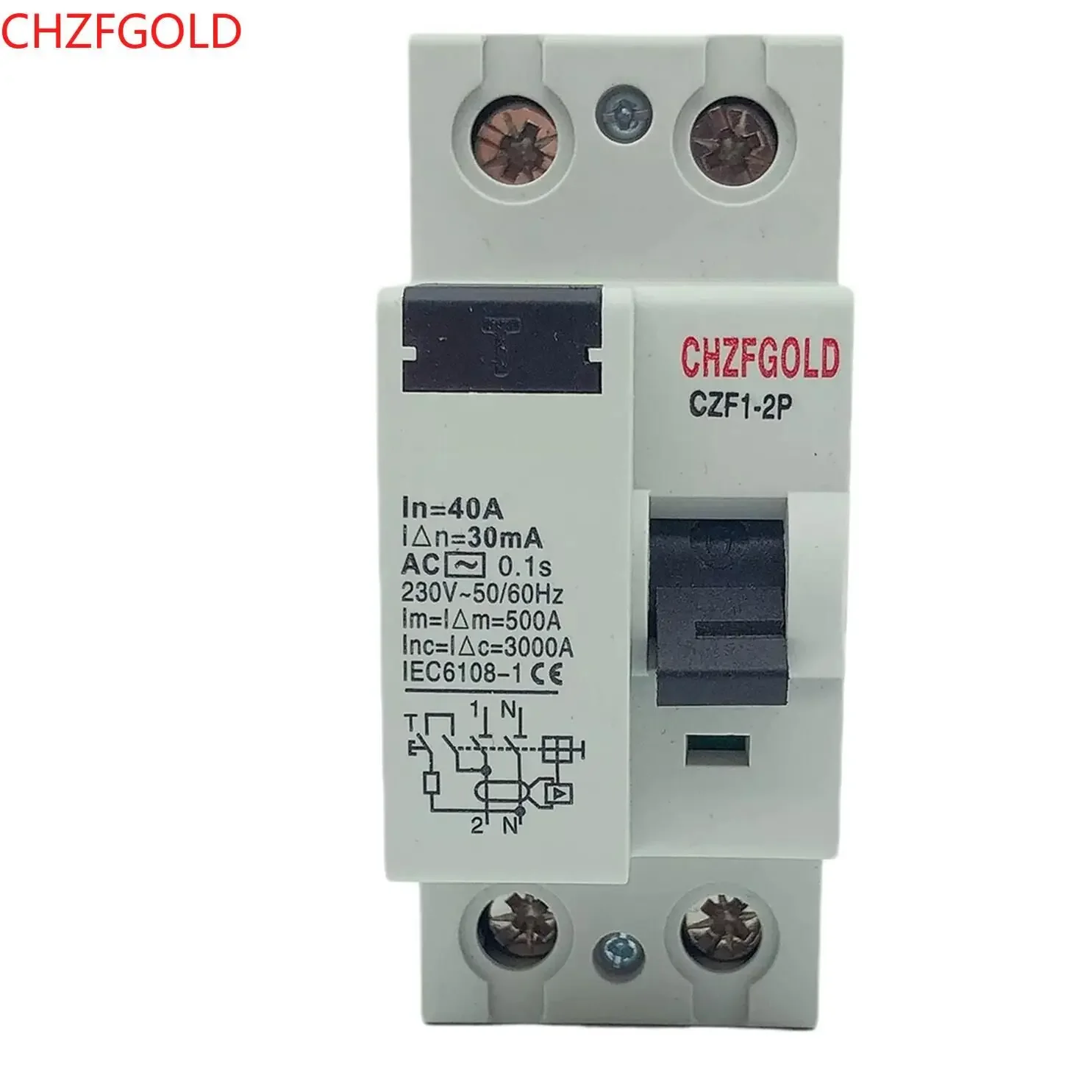 CHZFGOLD Ttype A Type AC Type B Earth Leakage Circuit Breakers RCCB RCD Din Rail DC EKL6-100B 2P 40A 63A 30mA 10KA