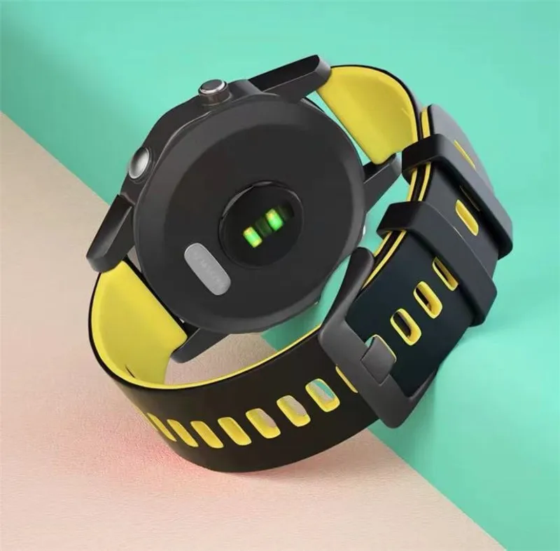 Correa de silicona de doble color para reloj Garmin Vivoactive 3/4, Samsung Galaxy watch 4 5, pulsera transpirable para Huawei watch GT2/3 Pro