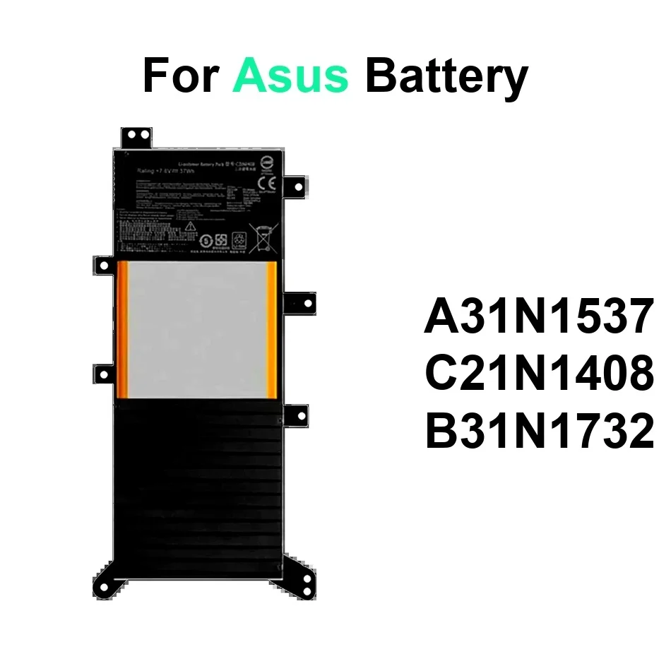 

Laptop Battery Long-Lasting C21N1408 A31N1537 B31N1732 3200-3653Mah For Asus Vivobook S2 X441 4000