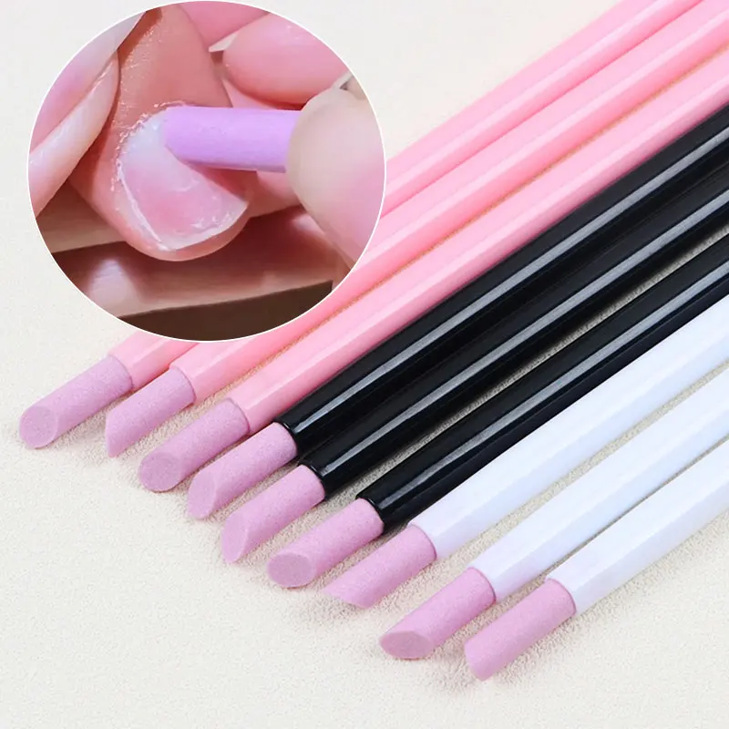 5PCS Stone Sanding Nail File Quartz Pen Cuticle Remover Trimmer Buffer Pedicure Pen Dead Skin Remover Washable Manicure Tools 8#