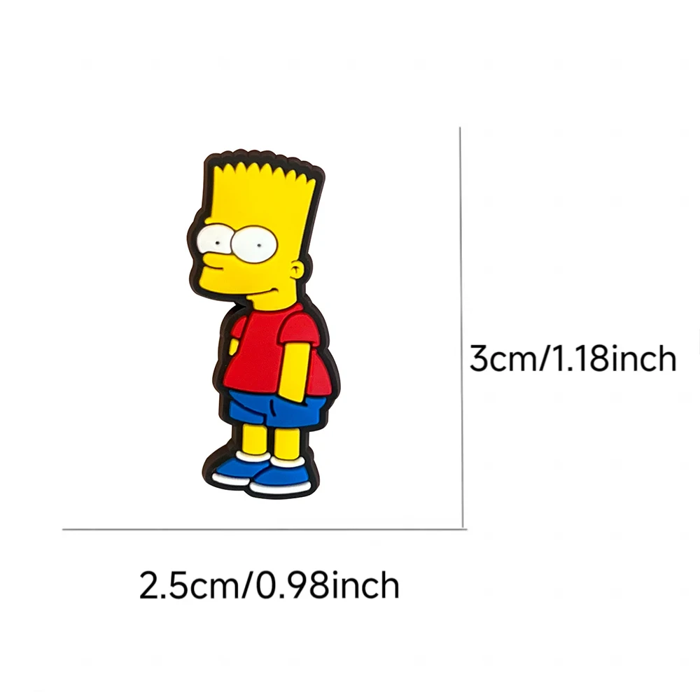 1-100pcs Cartoon Wacky Simpson Anime Series  PVC Shoe Charms Accessories DIY Creativity Sandal Wristbands Party Decorations