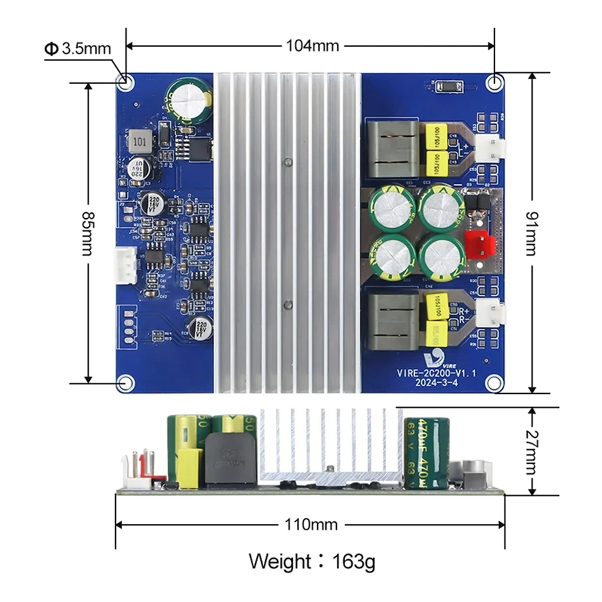Yours DC 24 V-38 V 2x200W แผงวงจร TPA3251 Class D เครื่องขยายเสียงสเตอริโอซับวูฟเฟอร์โฮมเธียเตอร์เครื่องขยายเสียงลําโพง