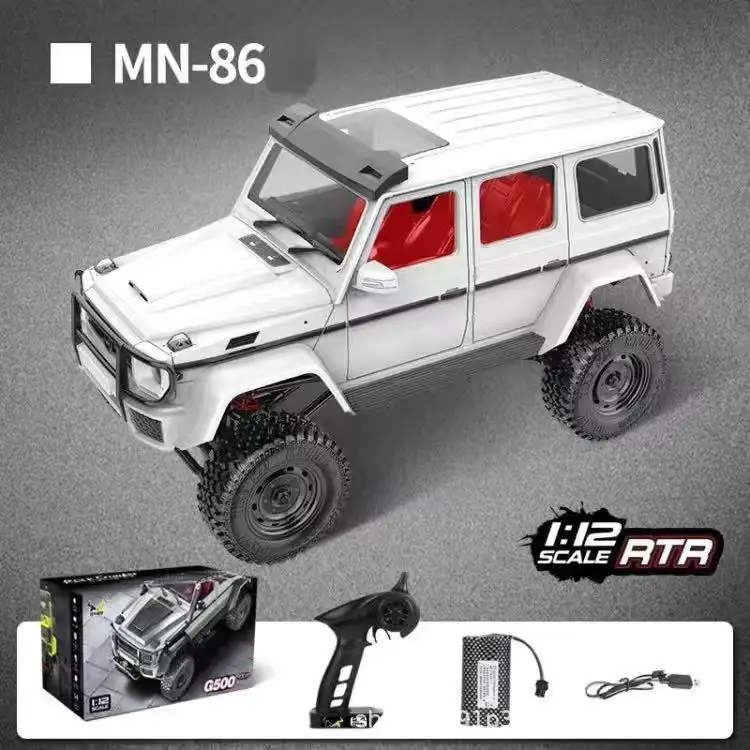 1/12 Mn86 Mn86s 2.4g Rc Car Four-Wheel Drive Climbing Off-Road Truck Vehicle Toy Assembly Version Simulate Car Toy Kids Gif