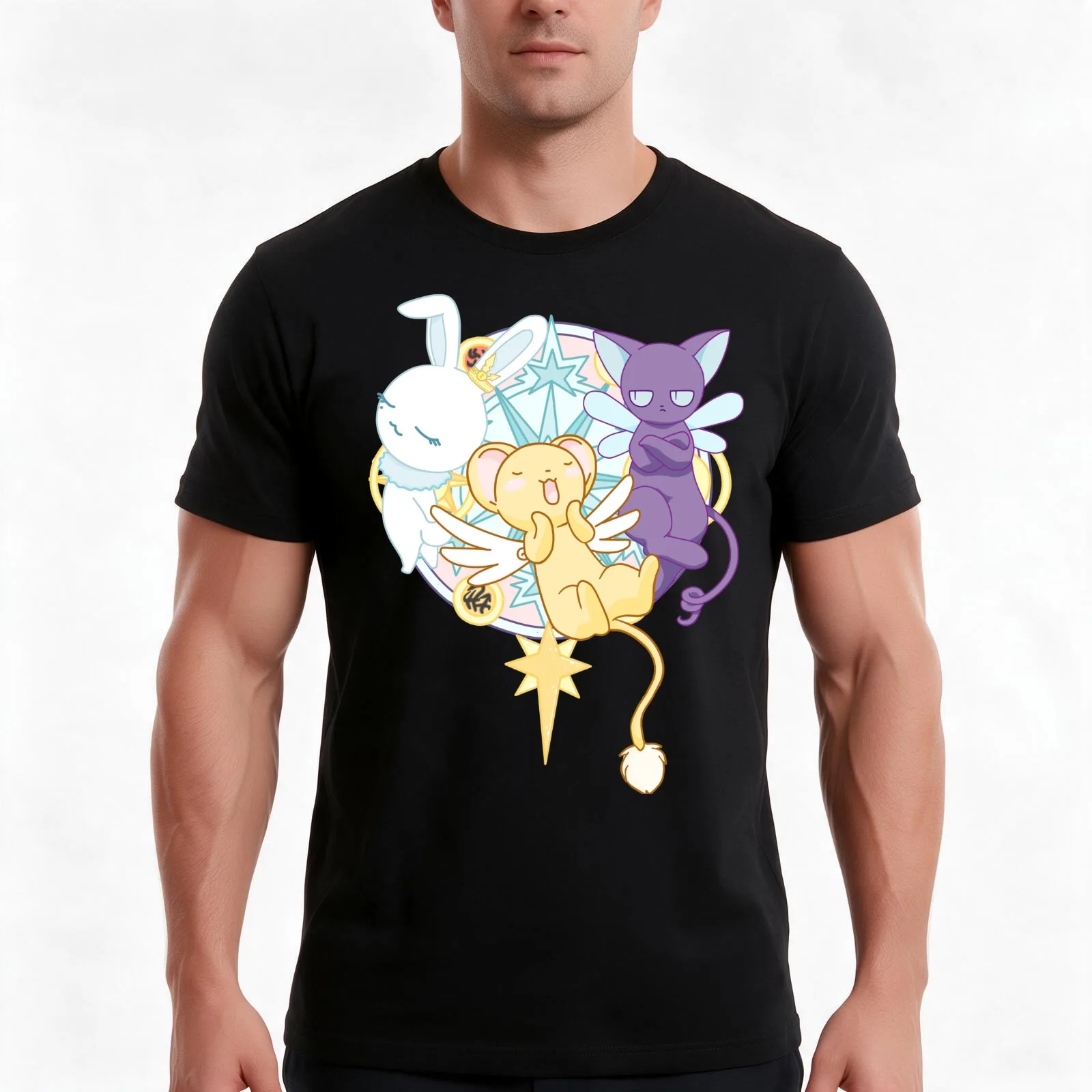 cardcaptor sakura guardian magic clear circle T-Shirt, Summer Casual Cotton Tee, Oversized Streetwear Tops, Unisex Men Women