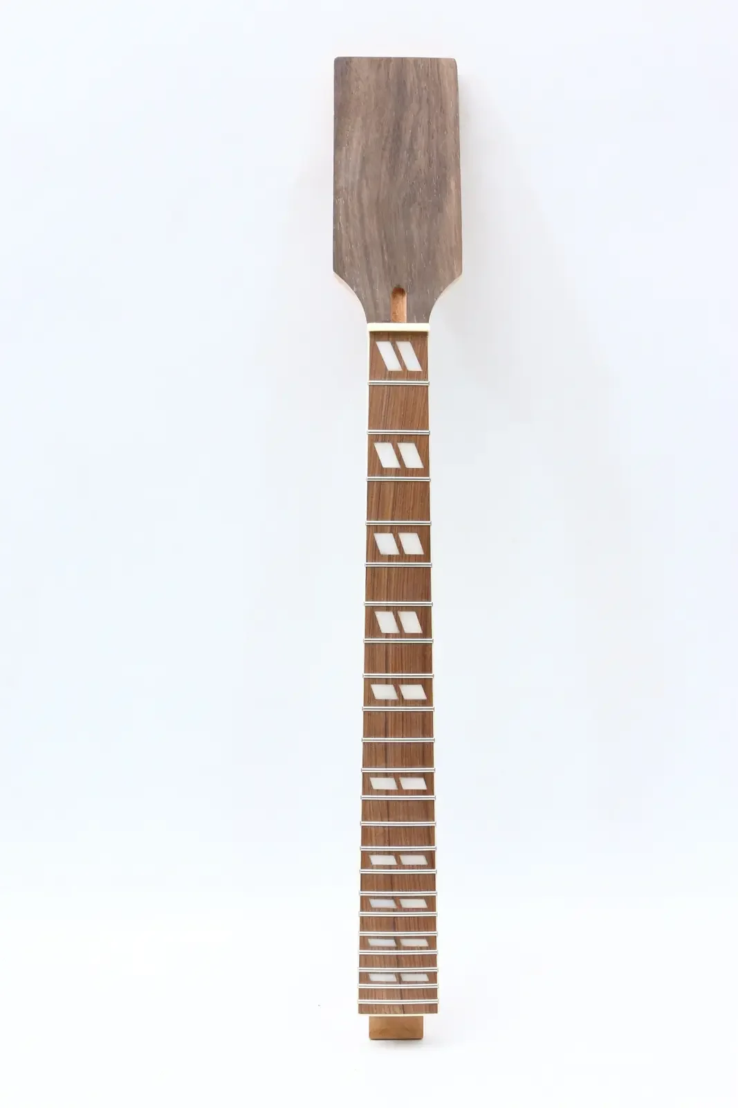 Unfinished 22 Fret Guitar Neck 24.75 Inch Scale Rosewood Fretboard for LP Style Electric Replacement Head Split Block Inlay DIY