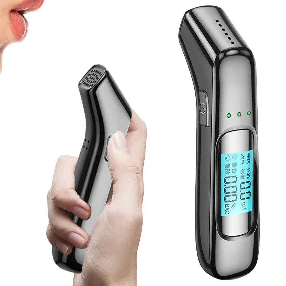 

Alcohol Tester Professional Breath Alcohol Tester with LCD Screen Portable Alcoholimeter USB Rechargeable for Professional Use
