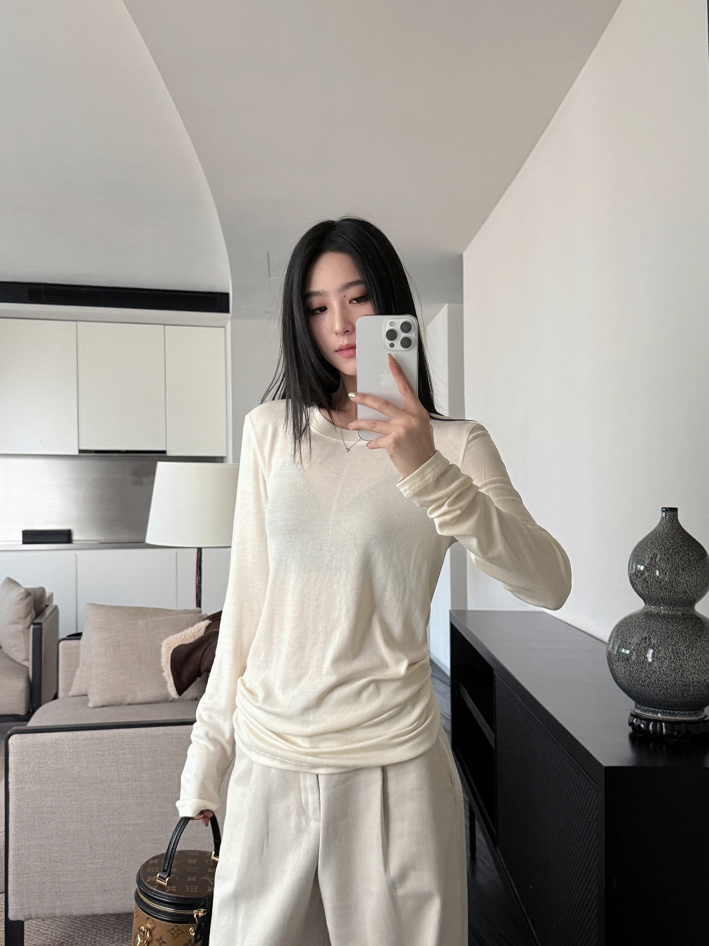 

SMBL RAIN Women's Slim Fit Long Sve Knitted T-irt Wool Blend Breathable Casual Sle Spring Faion Soft Touch