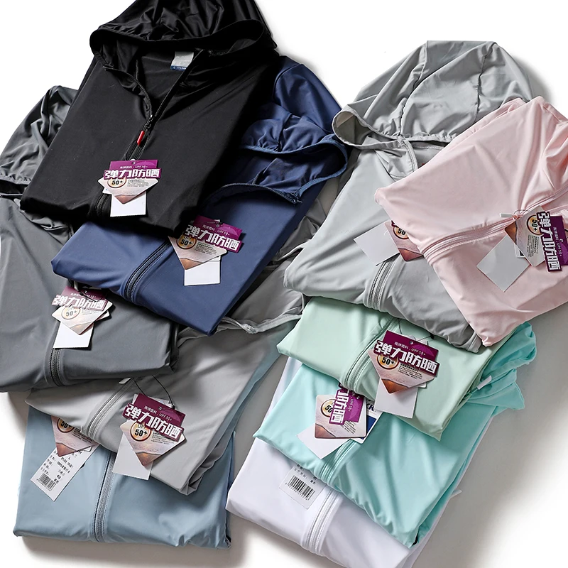 

Серия Cool Sensation: Куртка-ветровка с капюшоном из ледяного шелка UPF50 для защиты от солнца, гладкая, дышащая, для весны и лета