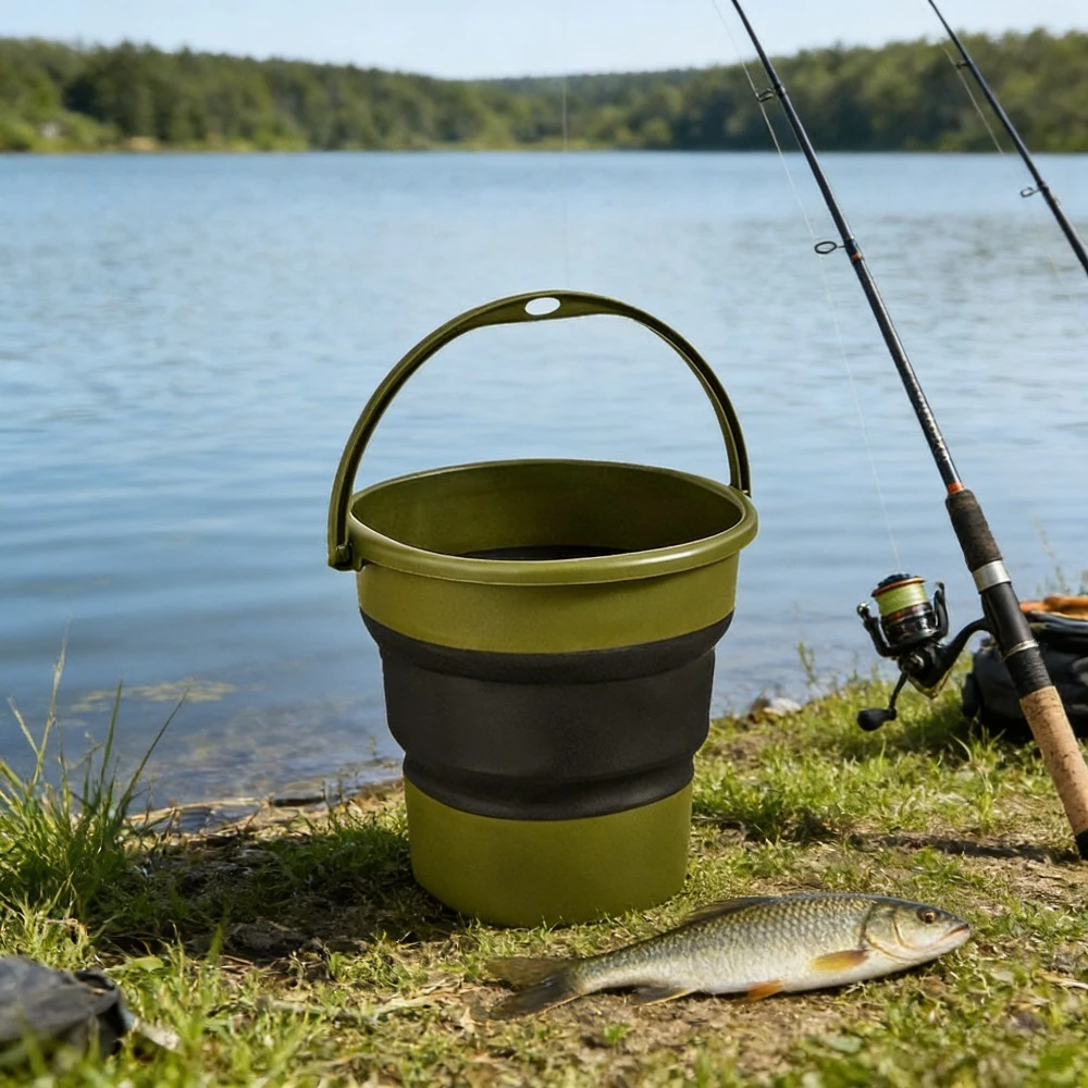 Collapsible Bucket for Fishing Container Folding Water Bucket Portable Wash Basin Cleaning Mop Bucket for Outdoor Garden Camping